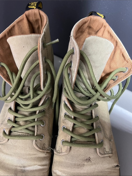 Dr. Martens Canvas Lace-Up Boots in Olive main image 4